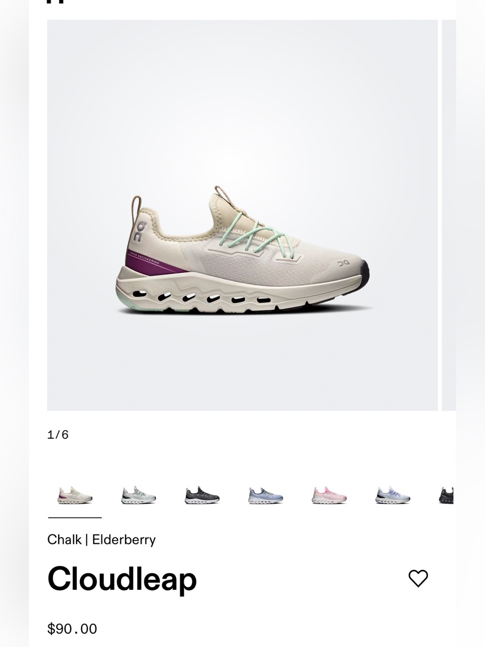 On Running Cloudleap Kids Sneakers — Chalk, Elderberry